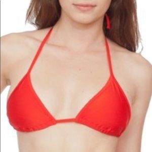 American Apparel red triangle bikini top